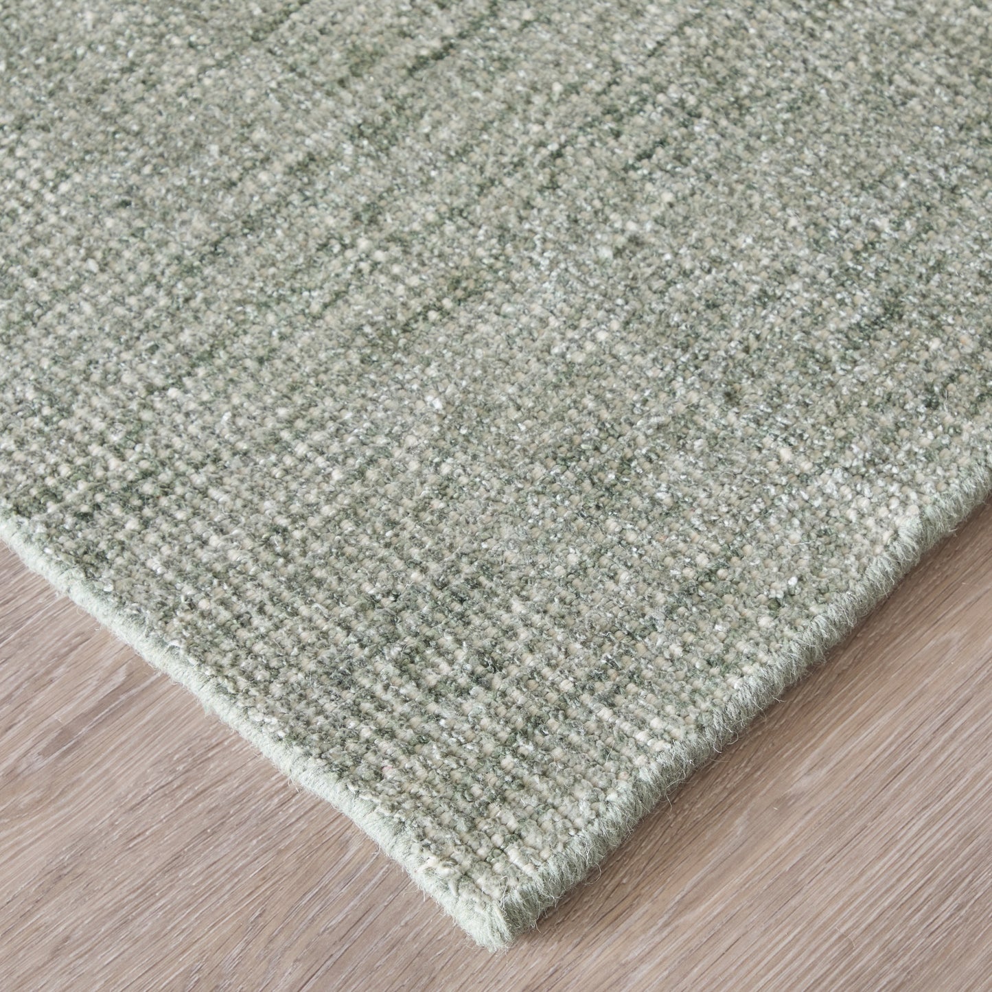 Fleetwood Modern/Casual Solid Green/Ivory - Feizy Rug