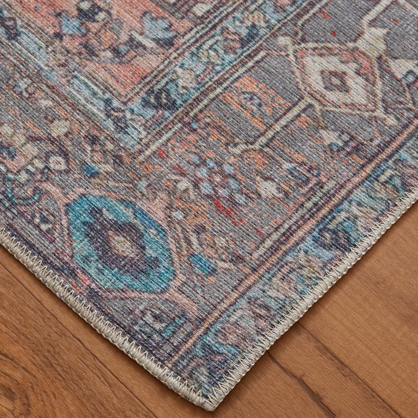 Percy Transitional/Bohemian & Eclectic/Casual Medallion/Distressed/Persian Taupe/Red/Brown - Feizy Rug