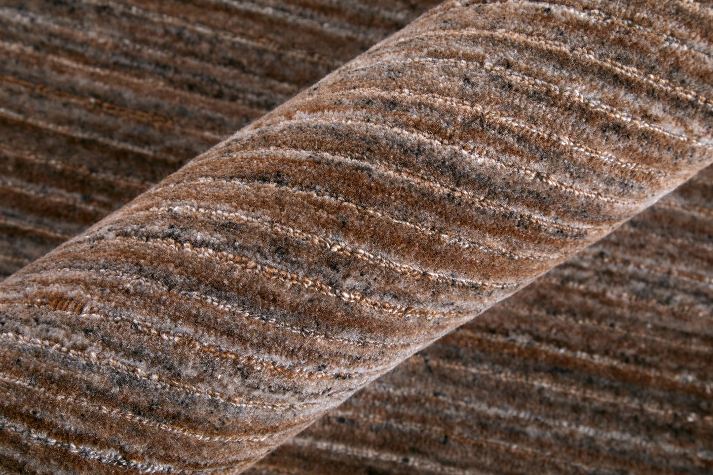 Lakewood Modern/Casual Solid/Distressed/Stripes Brown/Black/Gray - Feizy Rug