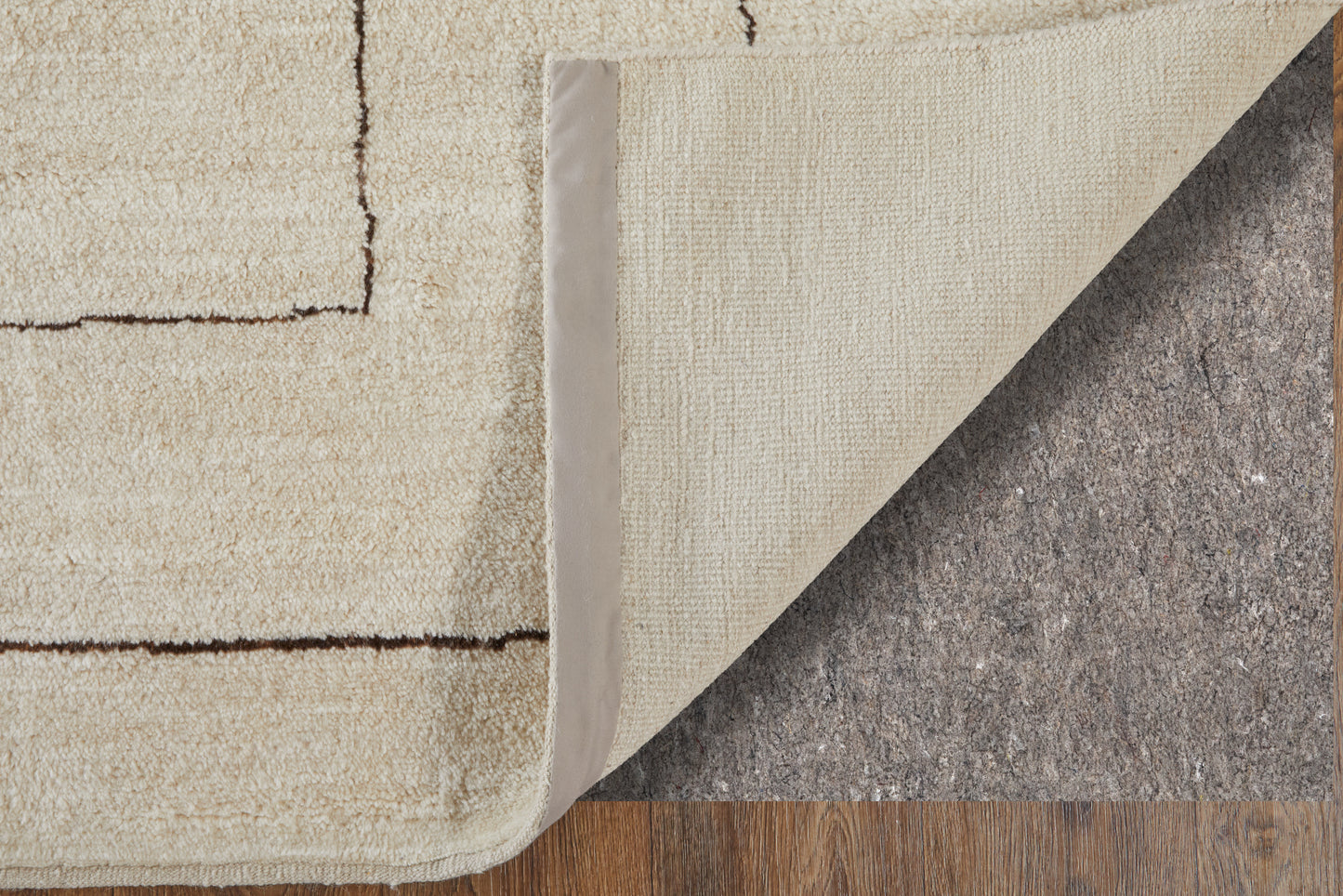 Agape Modern/Bohemian & Eclectic Abstract/Geometric Ivory/Brown - Feizy Rug
