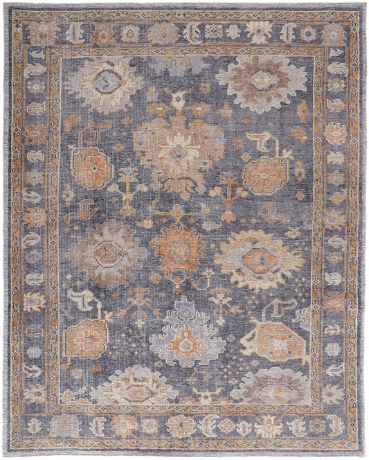 Wendover Transitional/Vintage/Bohemian & Eclectic Gray/Blue/Tan Accent Rug