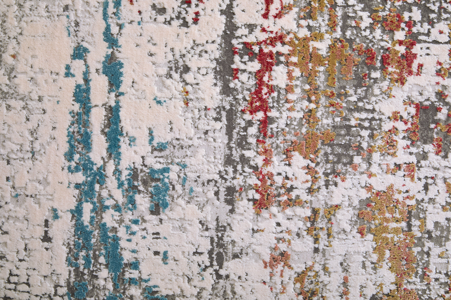 Cadiz Modern/Industrial/Luxury & Glam Abstract/Watercolor Gray/Red/Blue - Feizy Rug