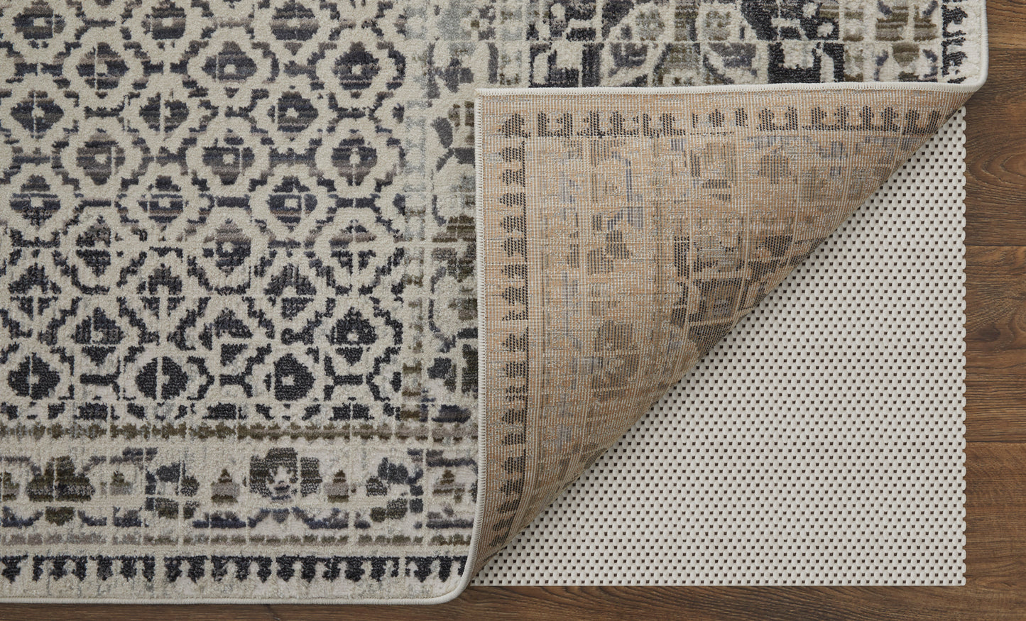 Kano Transitional/Bohemian & Eclectic/Casual Distressed/Bordered/Geometric Ivory/Taupe/Gray - Feizy Rug