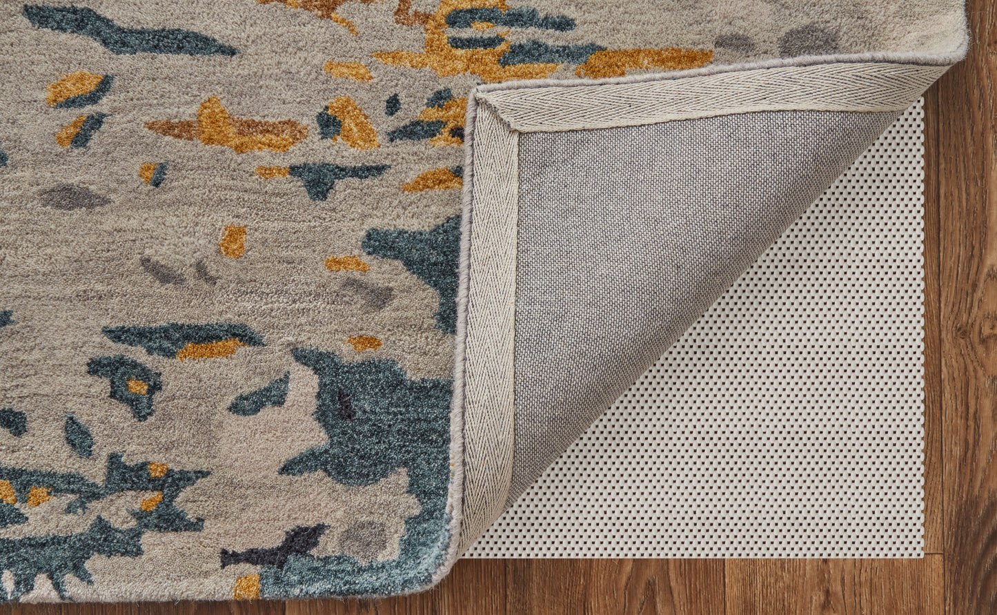 Everley Modern/Casual Gray/Yellow/Blue Accent Rug