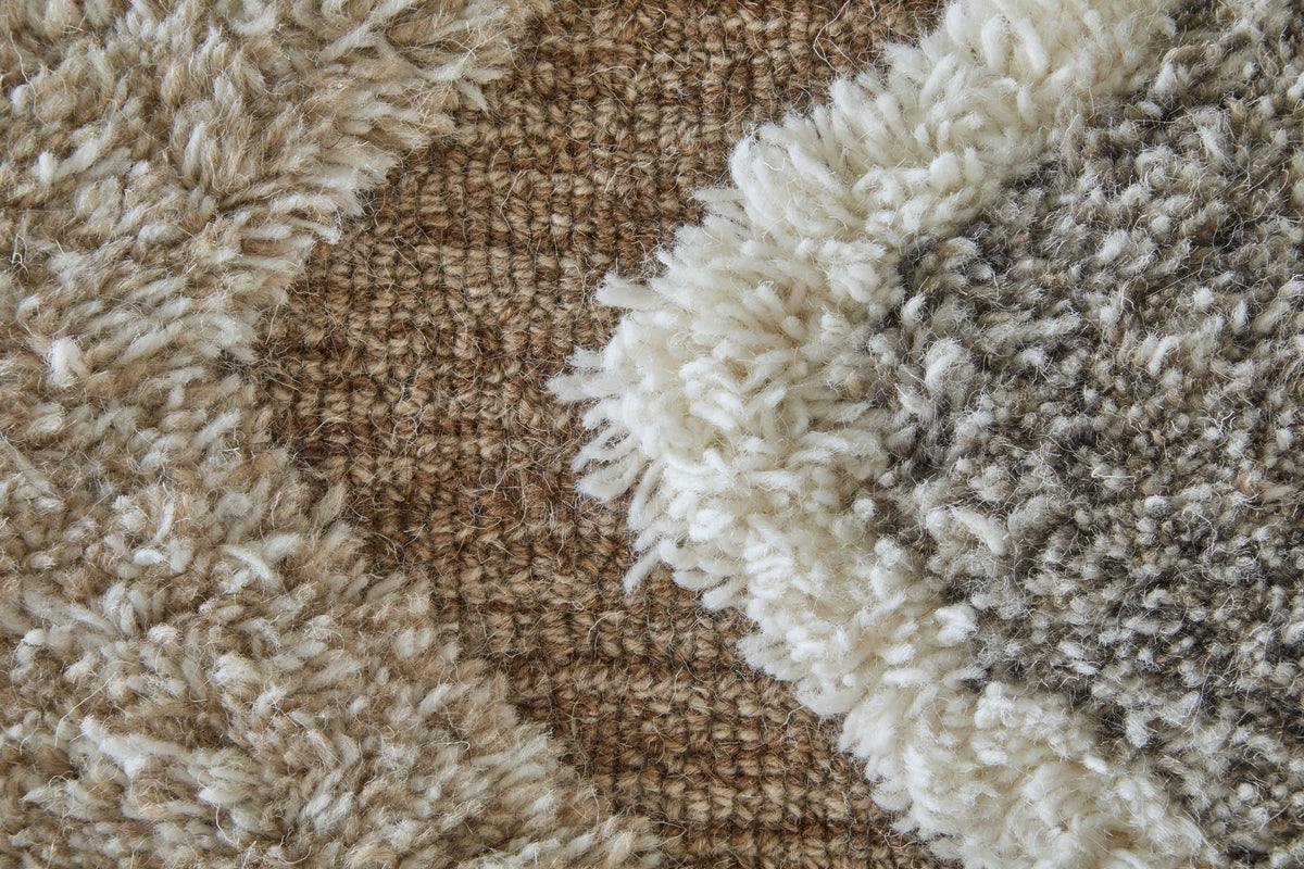 Anica Transitional/Bohemian & Eclectic/Global Geometric/Chevron/Abstract Brown/Gray/Ivory - Feizy Rug
