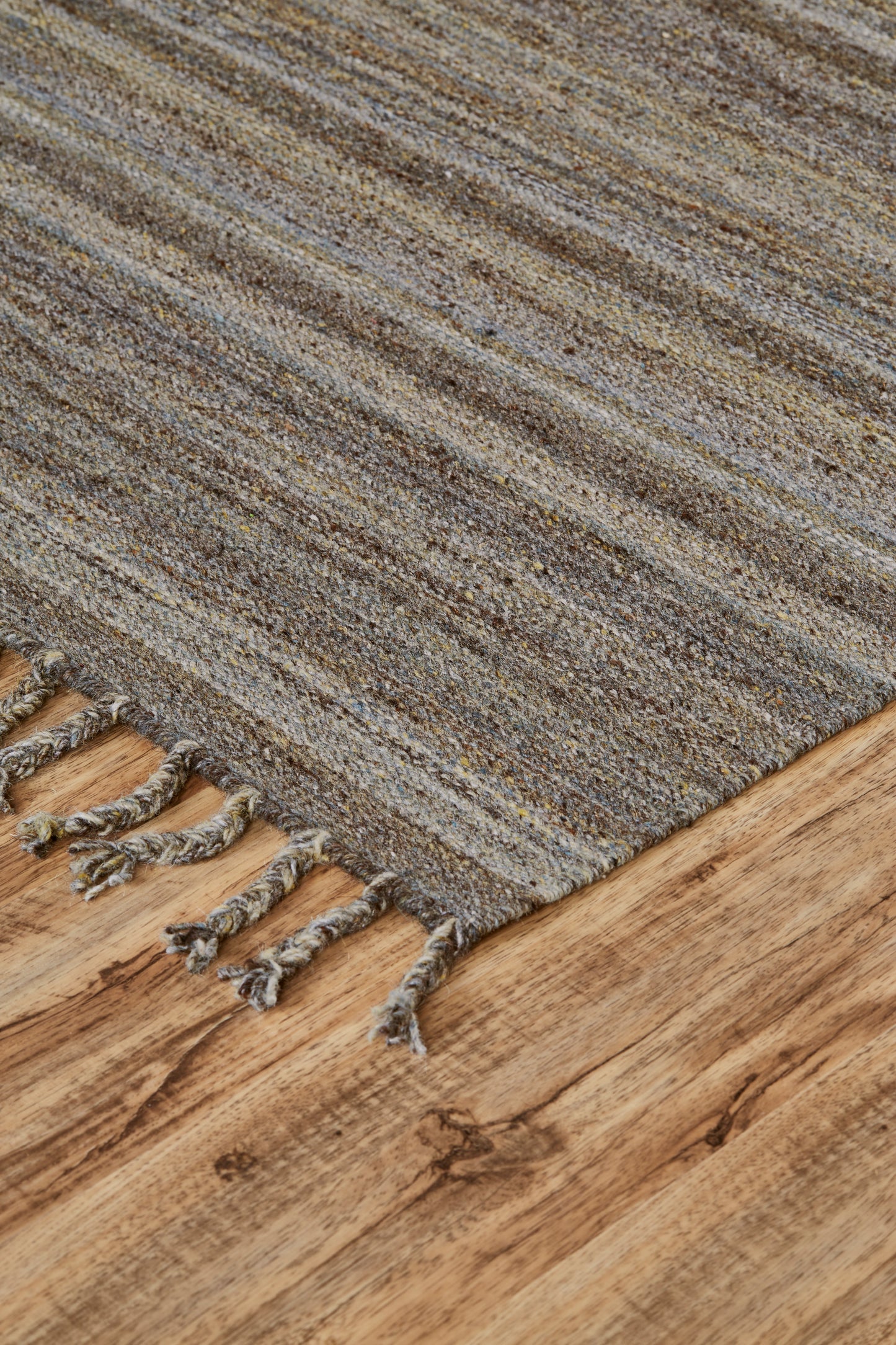 Brady Transitional/Casual Stripes Gray/Green/Blue - Feizy Rug