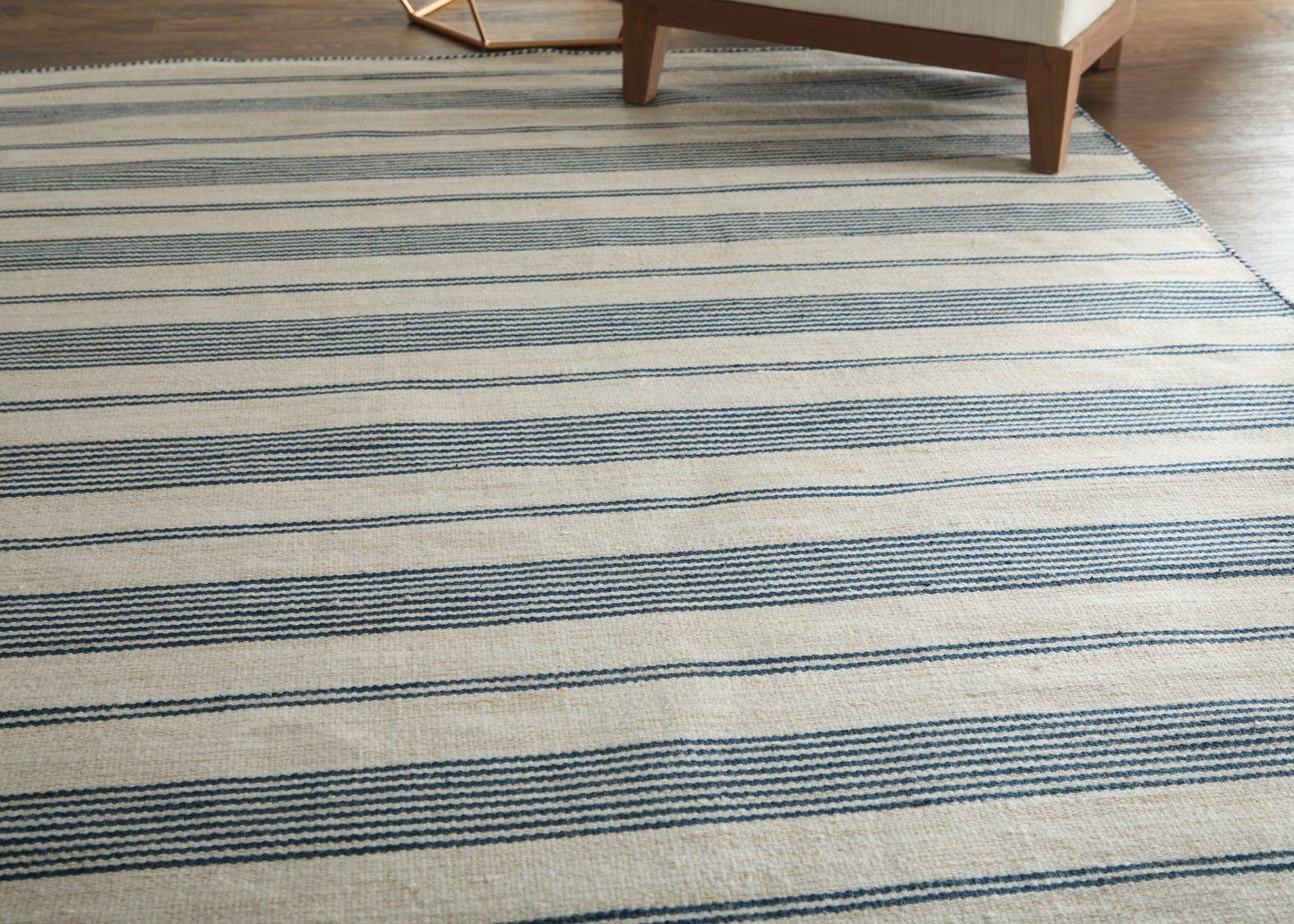 Duprine Transitional/Casual/Nautical & Coastal Stripes/Geometric White/Ivory/Blue - Feizy Rug