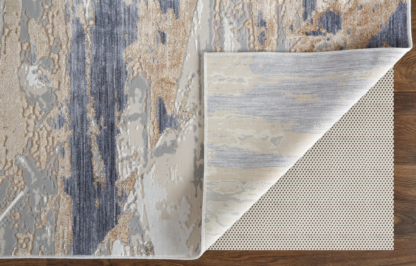 Laina Transitional/Industrial/Casual Tan/Orange/Ivory Accent Rug