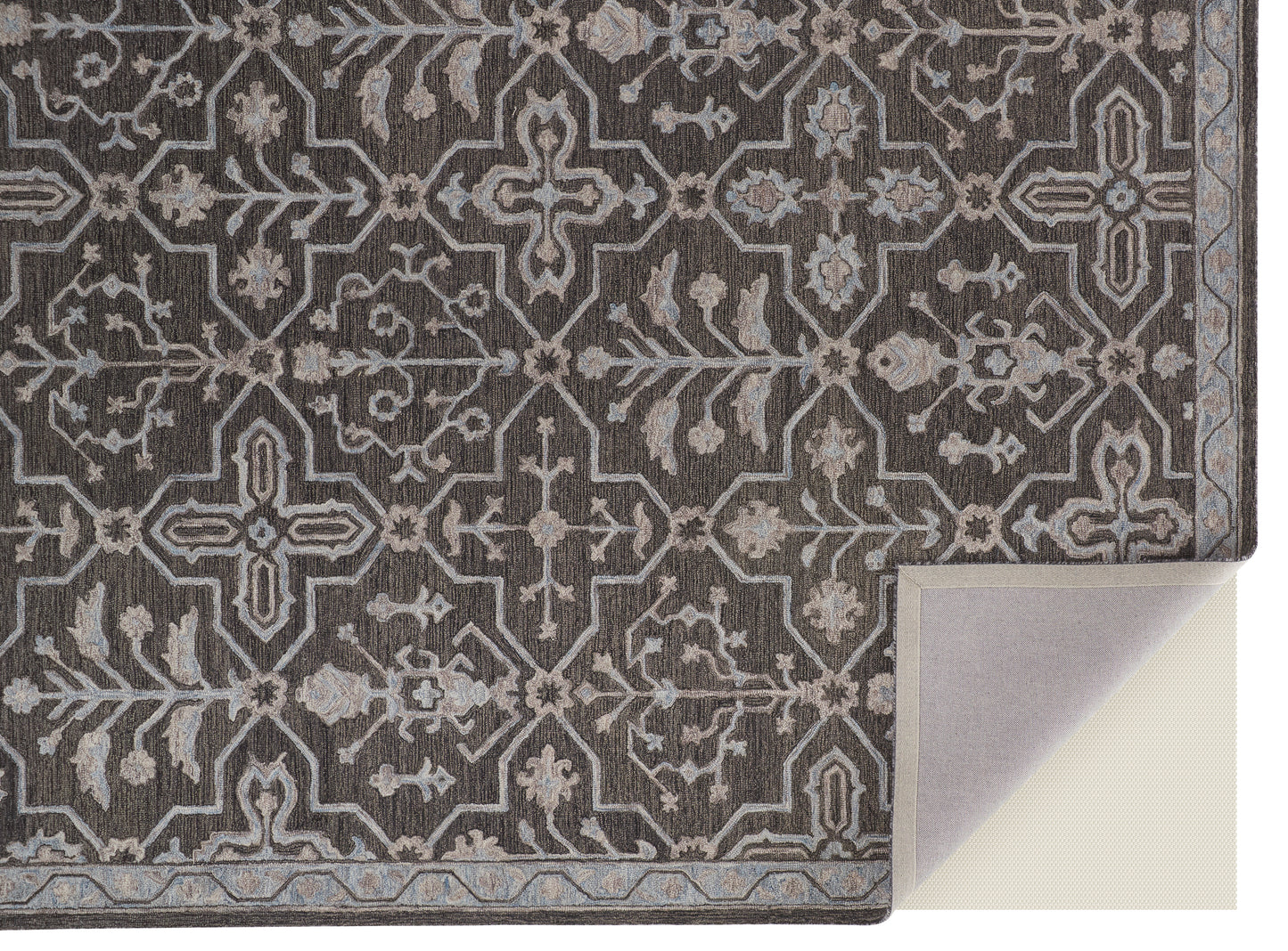 Fallon Traditional/Classic Oriental/Geometric/Floral & Botanical Taupe/Gray - Feizy Rug