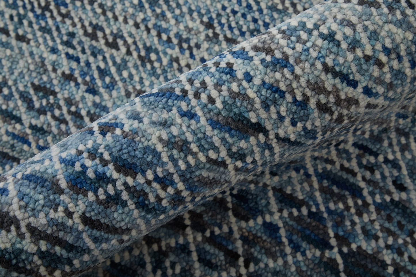 Branson Transitional/Casual/Scandinavian Solid/Geometric Blue/Ivory - Feizy Rug