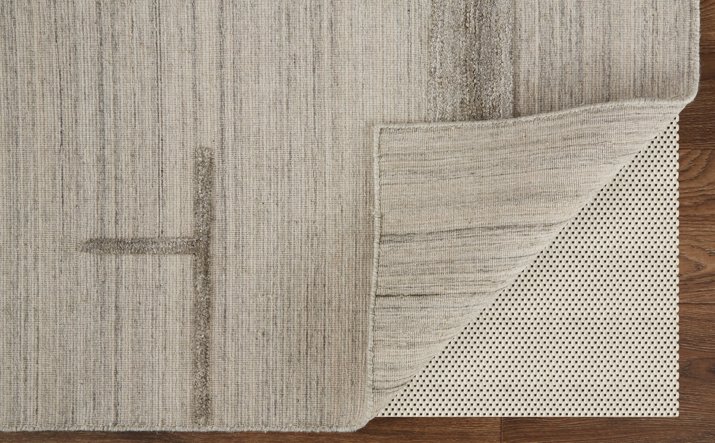 Longridge Modern/Casual/Scandinavian Geometric Ivory/Tan - Feizy Rug