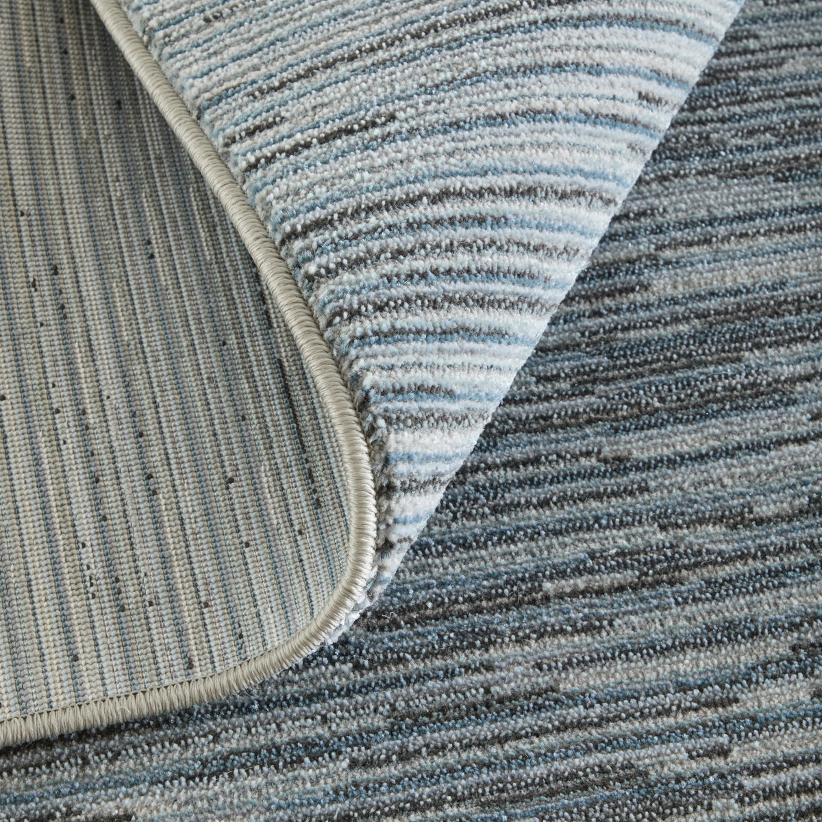 Priestley Modern Solid/Stripes Blue - Feizy Rug