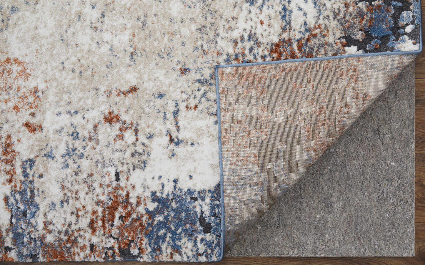 Gilmore Modern/Casual/Bohemian & Eclectic Distressed/Abstract Ivory/Blue/Taupe - Feizy Rug