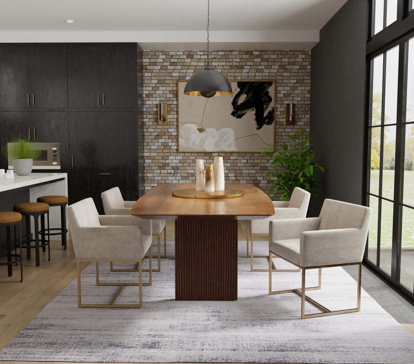 Deja Modern/Casual Solid Gray/Ivory/Taupe - Feizy Rug