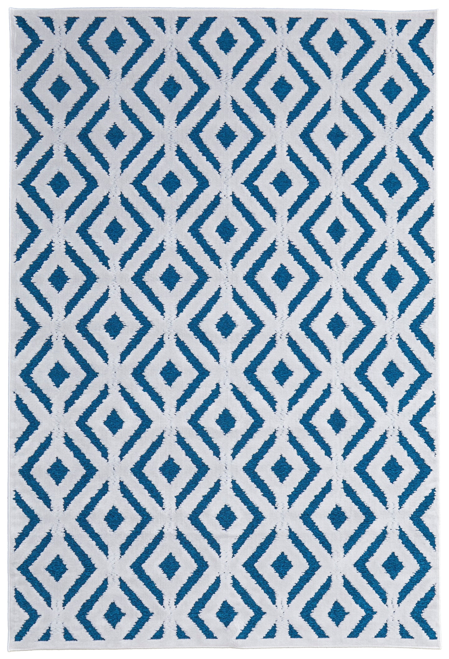 Saphir Mira Modern/Farmhouse/Scandinavian Solid/Diamond/Geometric Blue/Green/White - Feizy Rug