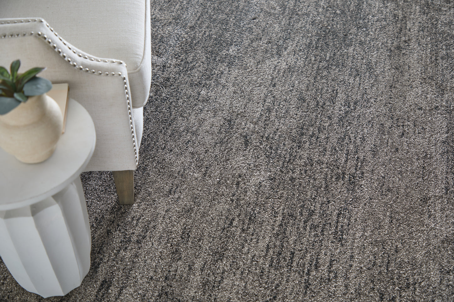 Jameson Modern/Bohemian & Eclectic Distressed/Abstract Gray/Black - Feizy Rug