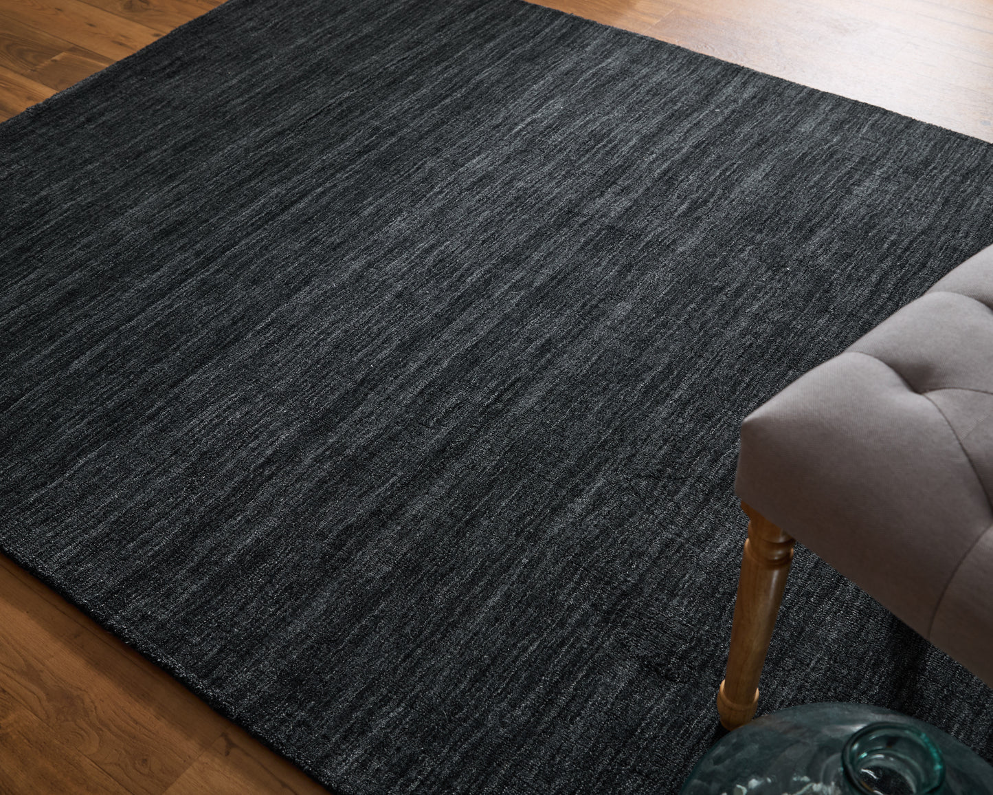 Luna Modern/Casual Solid Black - Feizy Rug