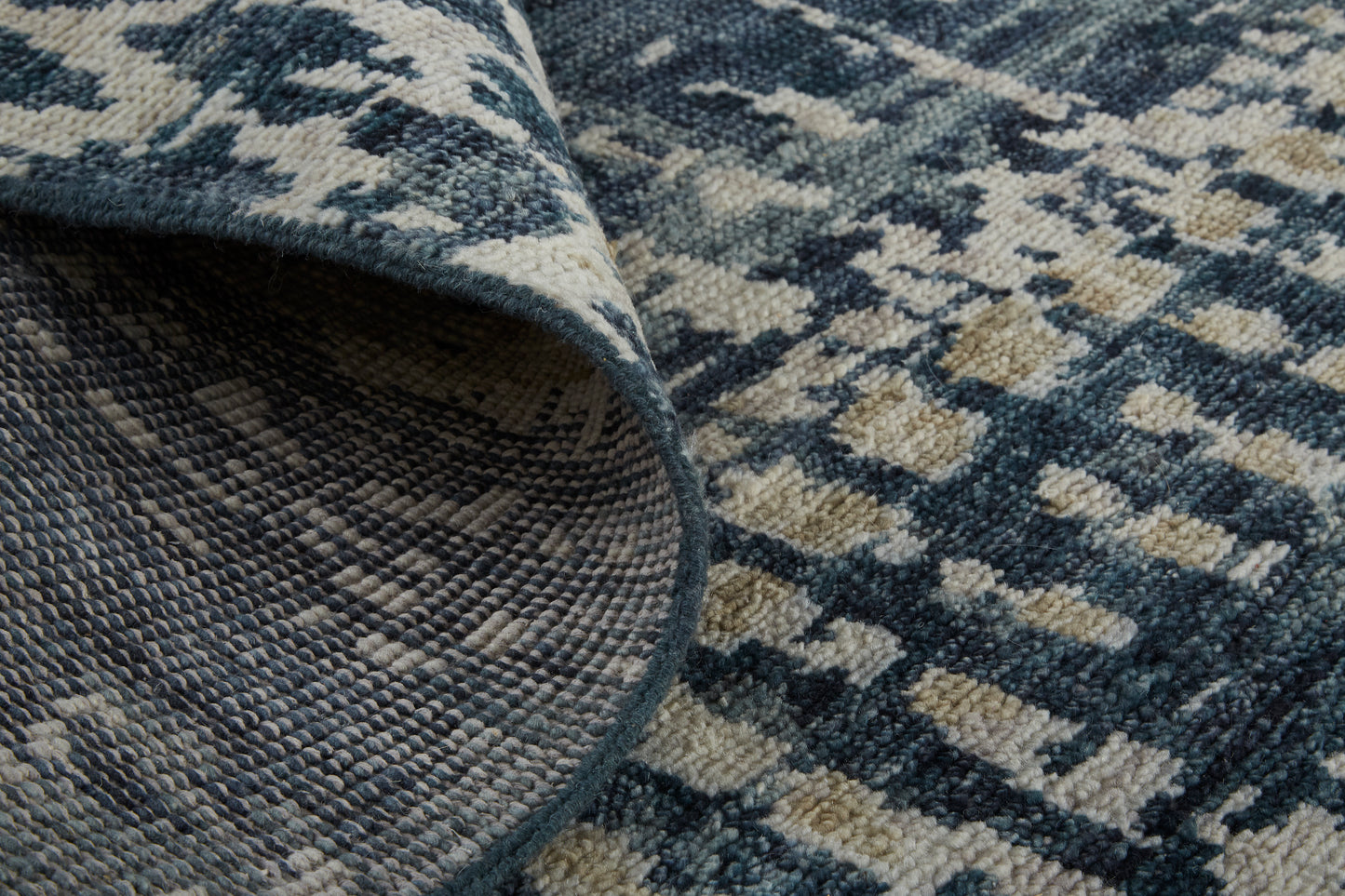 Palomar Transitional/Casual/Farmhouse Abstract/Geometric/Diamond Blue/Gray/Tan - Feizy Rug