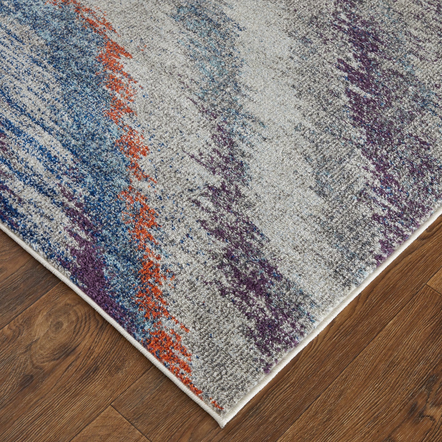 Edgemont Modern/Casual Abstract Blue/Gray/Orange - Feizy Rug