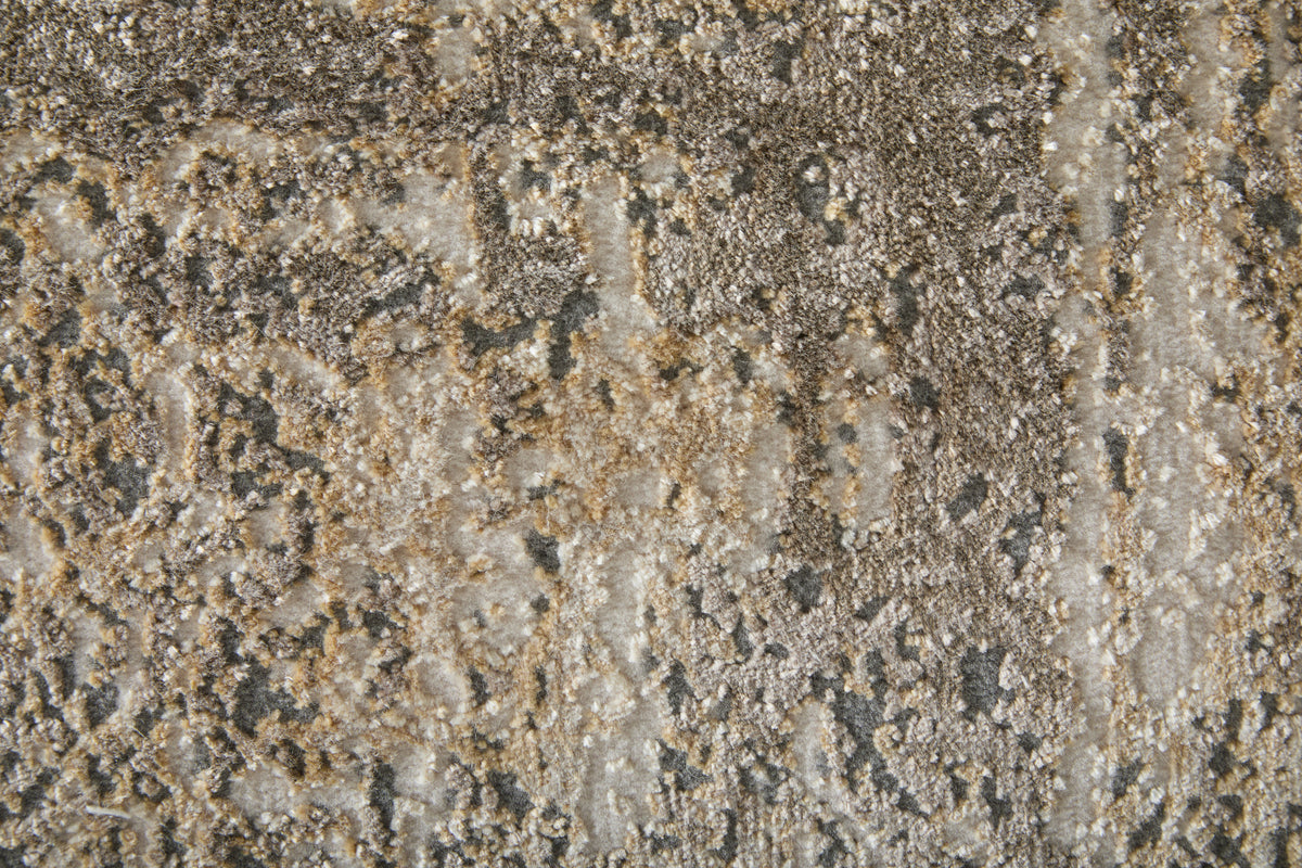 Parker Transitional/Casual Abstract Tan/Ivory/Brown 3705 - Feizy Rug