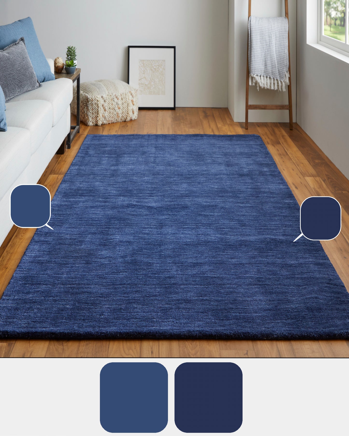 Luna Modern/Casual Blue Accent Rug