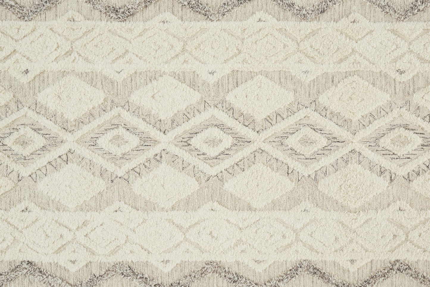 Anica Transitional/Natural/Bohemian & Eclectic Geometric/Moroccan Ivory/Taupe/Gray - Feizy Rug