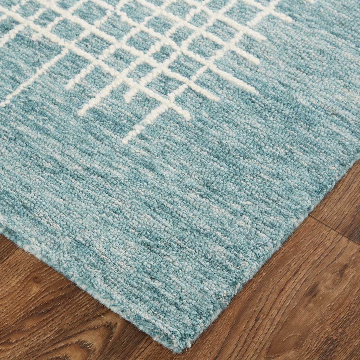 Maddox Transitional/Casual Abstract Blue/Green/Ivory - Feizy Rug