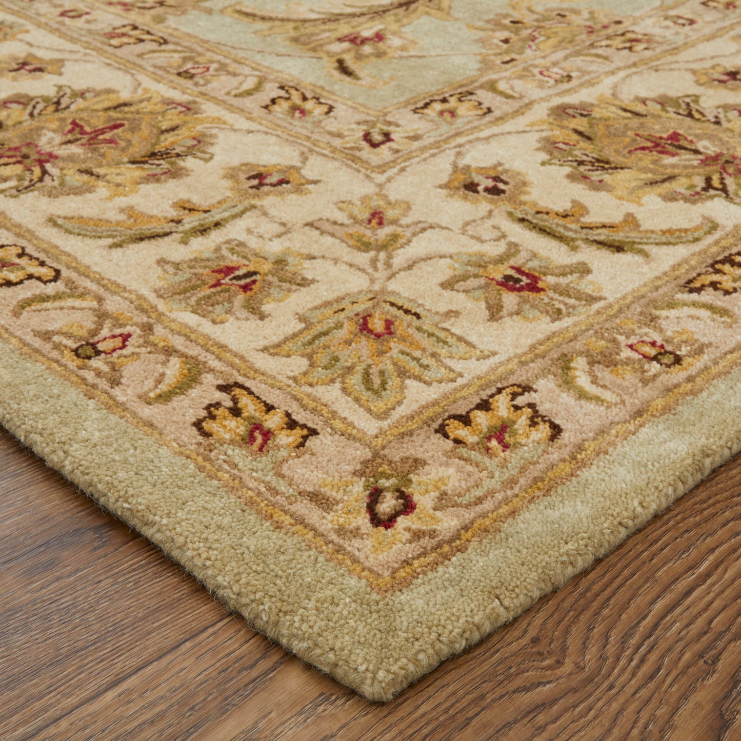 Wagner Traditional/Classic/Vintage Oriental/Persian/Bordered Tan/Brown/Green - Feizy Rug