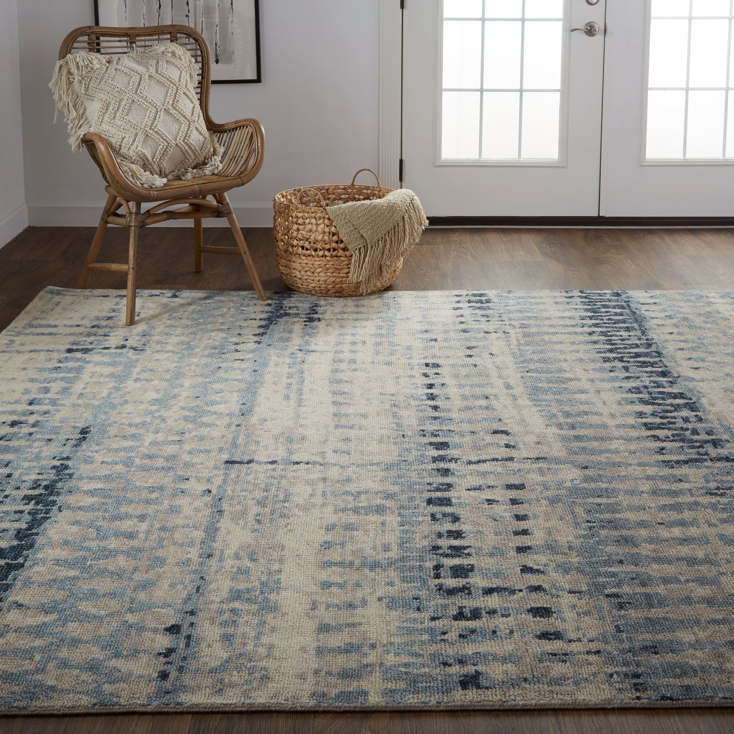Palomar Transitional/Casual/Farmhouse Blue/Tan Accent Rug
