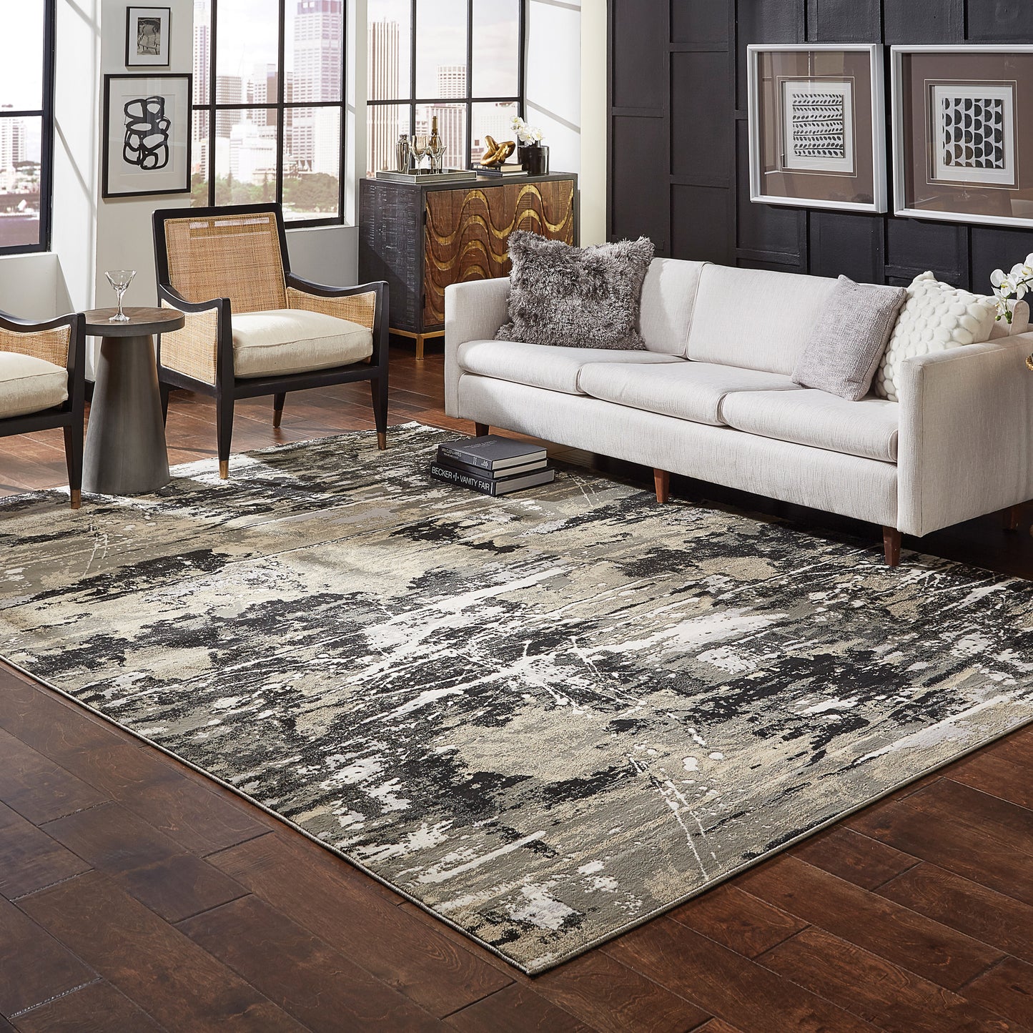BOWEN 109E2 Black Rug - ORIENTAL WEAVERS