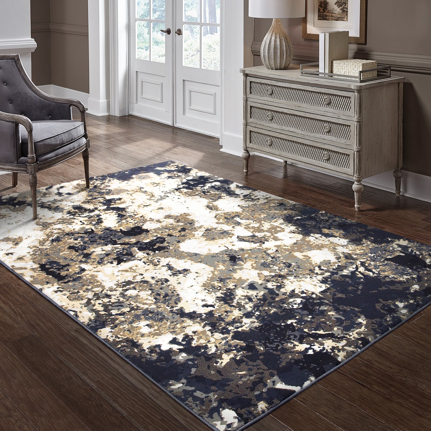 BOWEN 1808Q Navy Rug - ORIENTAL WEAVERS