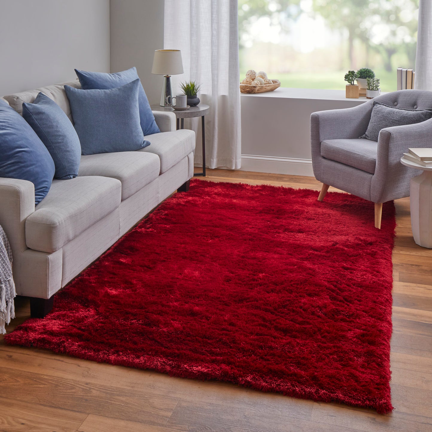 Indochine Modern/Luxury & Glam/Casual Red/Purple Accent Rug