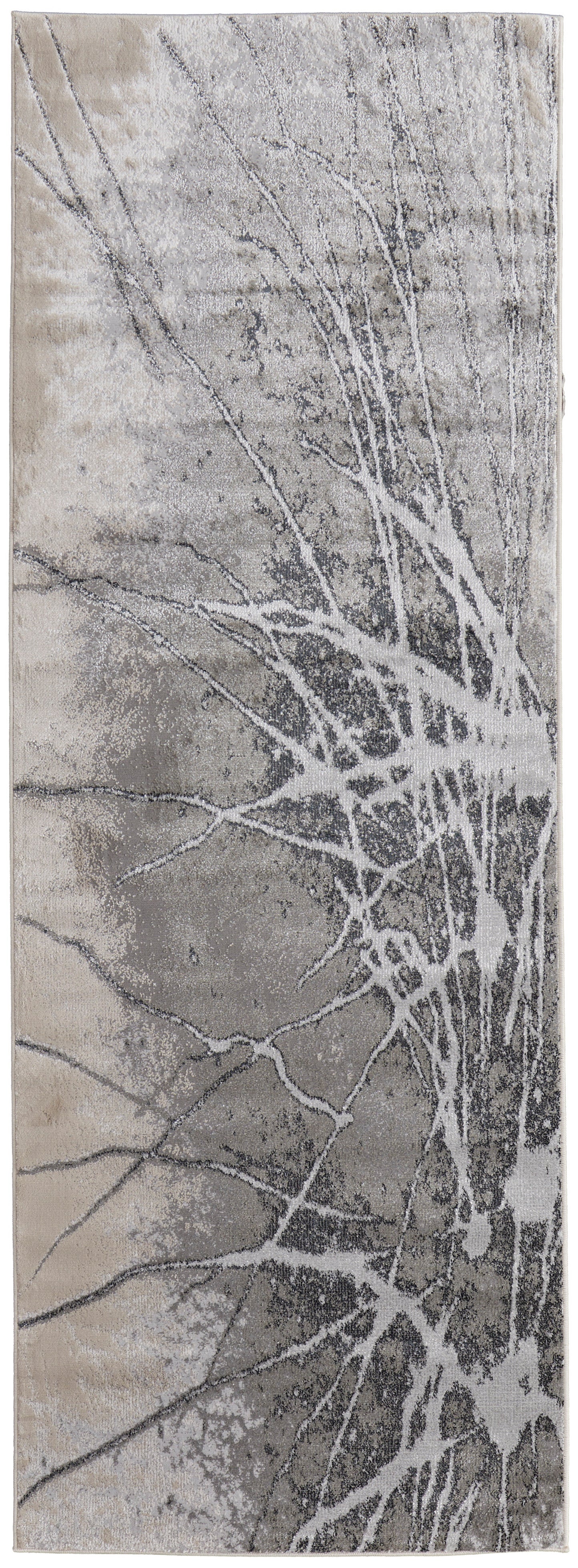 Astra Transitional/Industrial/Casual Abstract/Watercolor Gray/Silver/Ivory - Feizy Rug