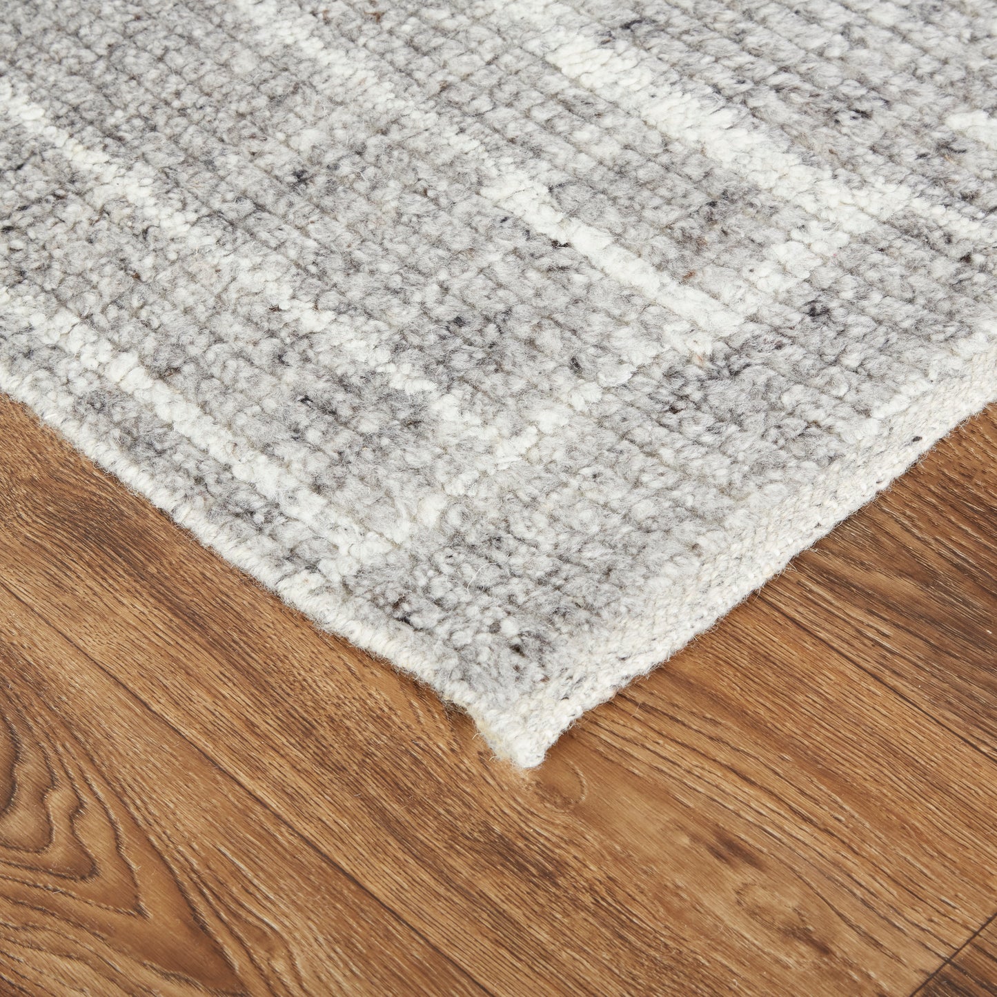 Alford Modern/Mid-Century Modern/Industrial Checkered/Geometric/Distressed Gray/Silver/Ivory - Feizy Rug