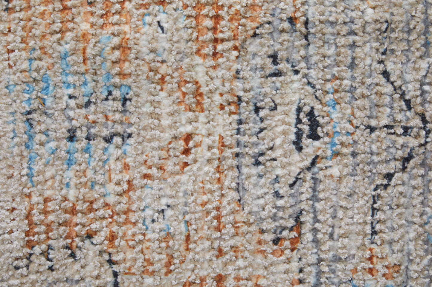 Caldwell Transitional/Bohemian & Eclectic/Global Ivory/Blue/Orange Area Rug
