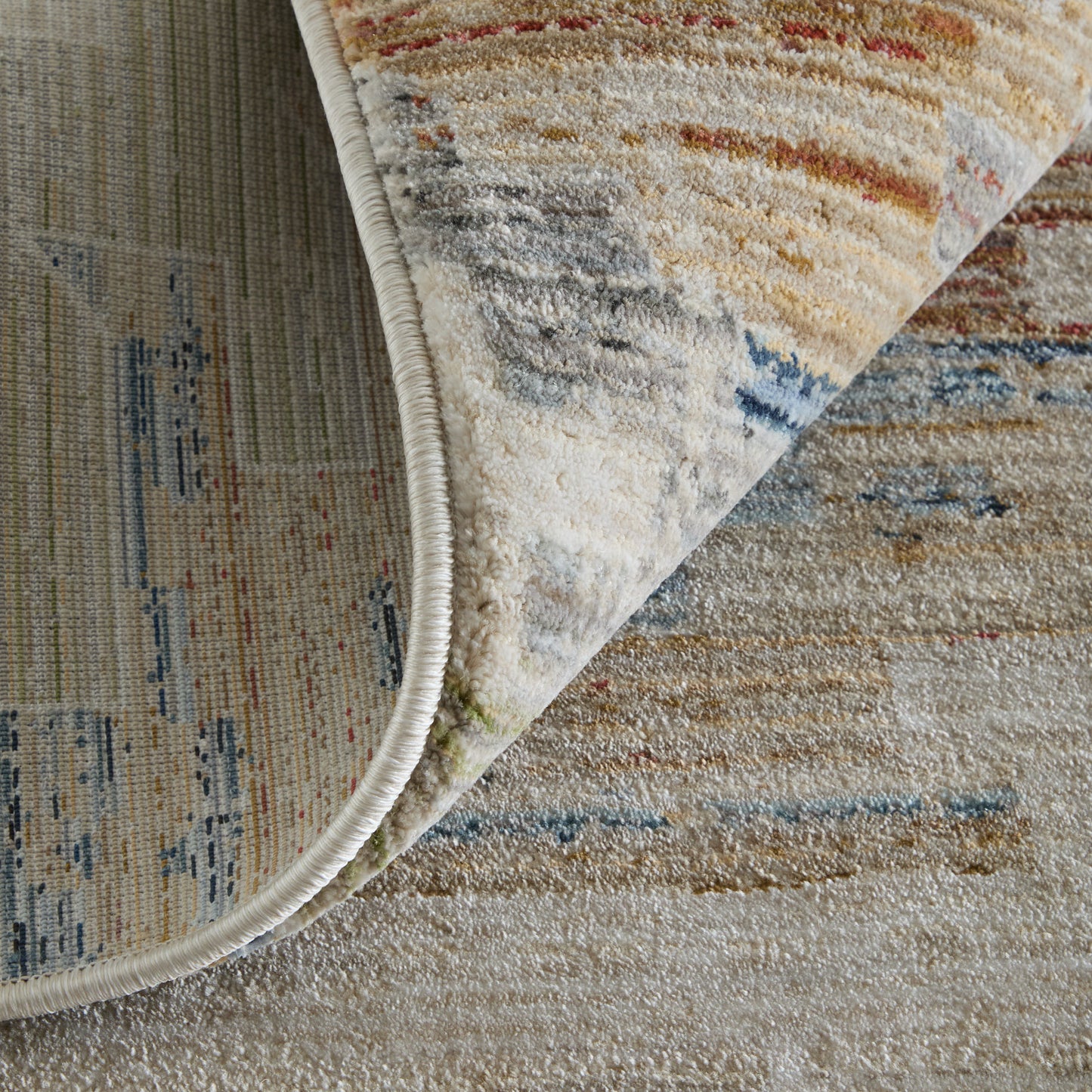 Melrose Traditional Diamond/Southwestern Ivory/Blue/Brown - Feizy Rug