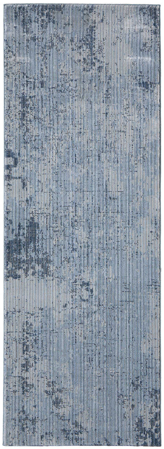 Sonora Modern/Bohemian & Eclectic Blue/Black Runner  Feizy Rugs Small Parcel,Feizy Rugs,Sonora,Blue/Black,2'6" x 7'3",Runner,Polypropylene/Polyester/Viscose,Modern/Bohemian & Eclectic,Turkey