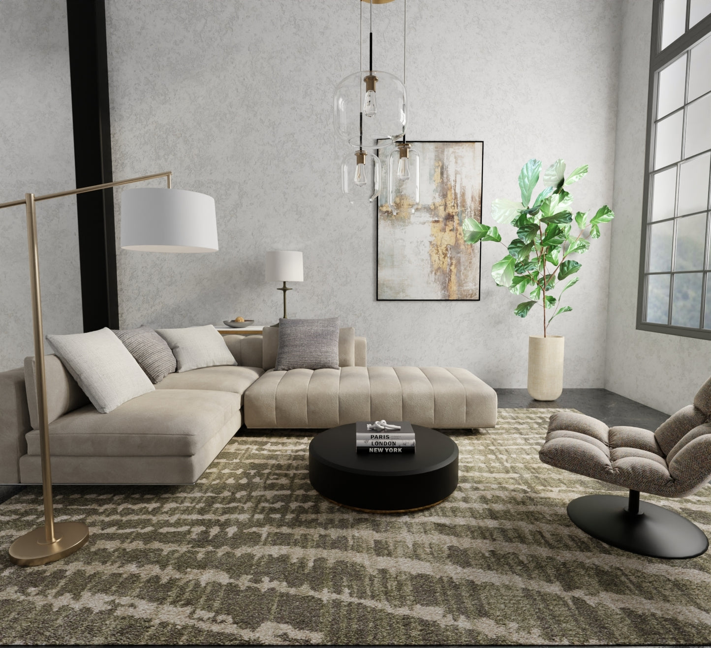 Skyview Modern/Industrial/Bohemian & Eclectic Green/Tan Accent Rug  Feizy Rugs Small Parcel,Feizy Rugs,Skyview,Green/Tan,1'8" x 2'10",Accent Rug,Polypropylene,Modern/Industrial/Bohemian & Eclectic,Turkey