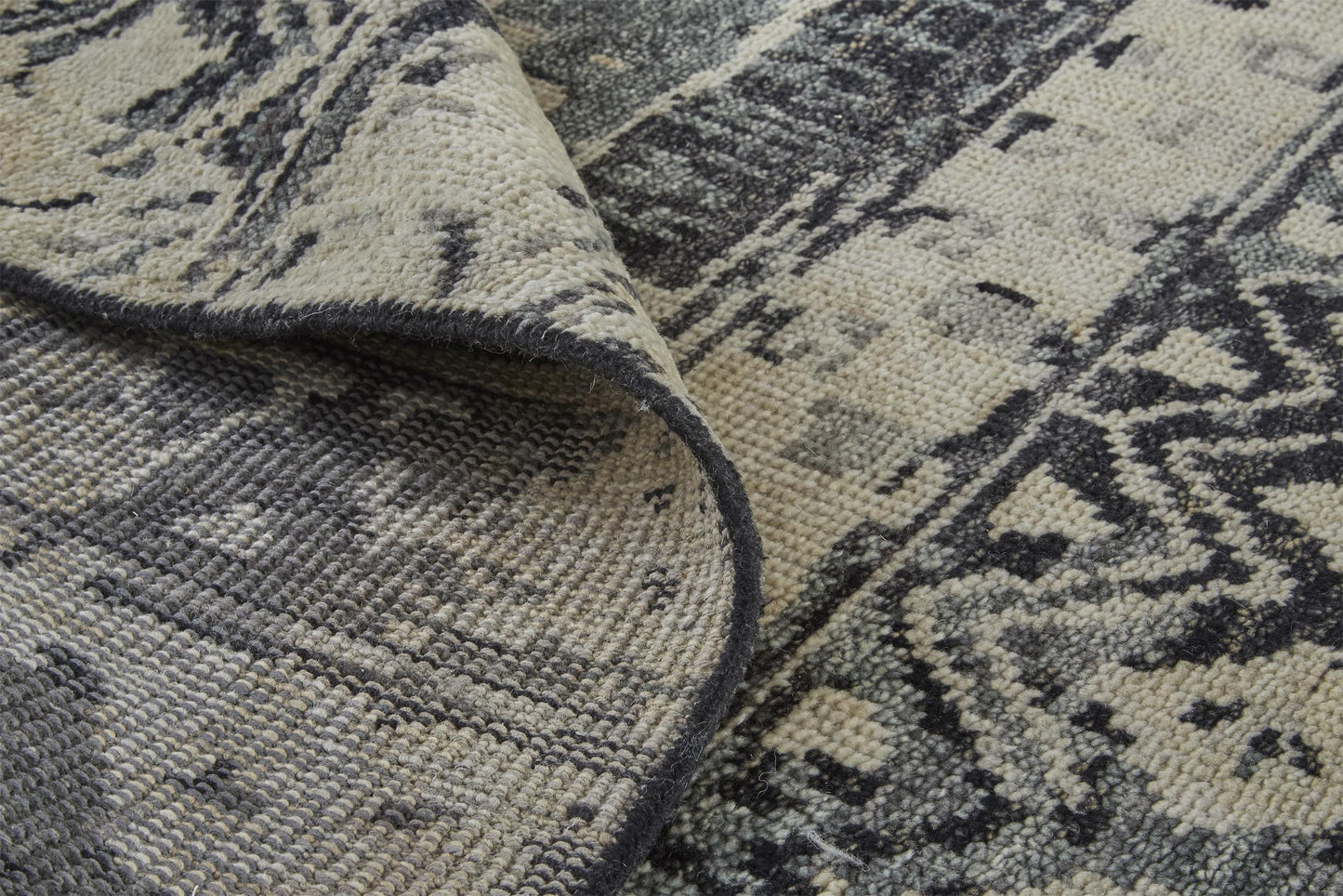 Palomar Transitional/Farmhouse/Bohemian & Eclectic Geometric/Diamond Ivory/Gray/Black - Feizy Rug