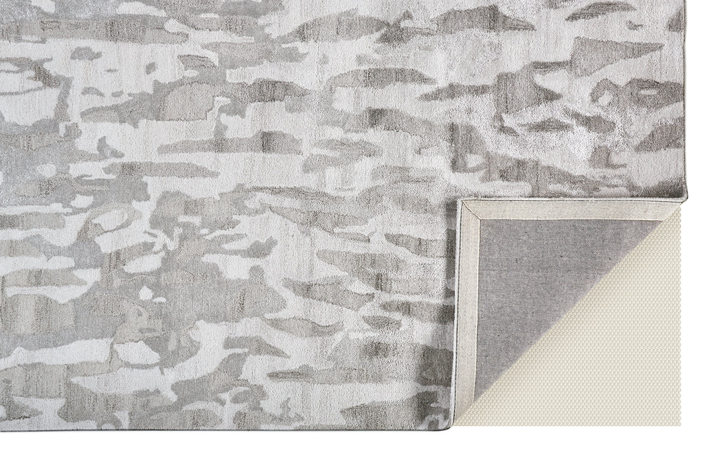 Dryden Transitional/Industrial/Casual Abstract/Watercolor Gray/Taupe/Silver - Feizy Rug