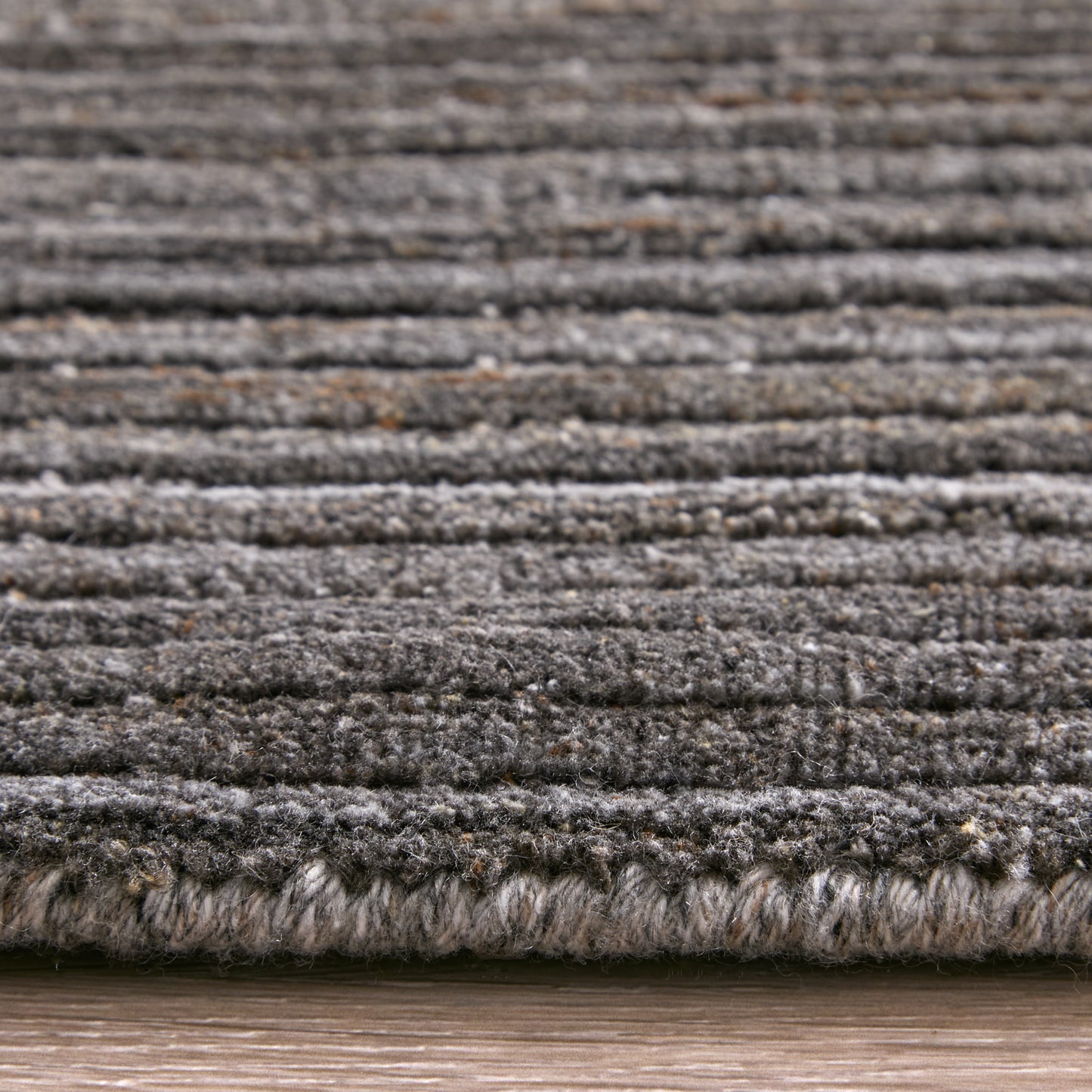 Lakewood Modern/Casual Solid/Distressed/Stripes Black/Gray/Brown - Feizy Rug
