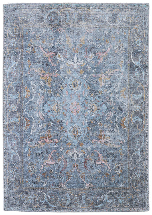 Percy Transitional/Bohemian & Eclectic/Casual Blue/Gray/Orange Area Rug