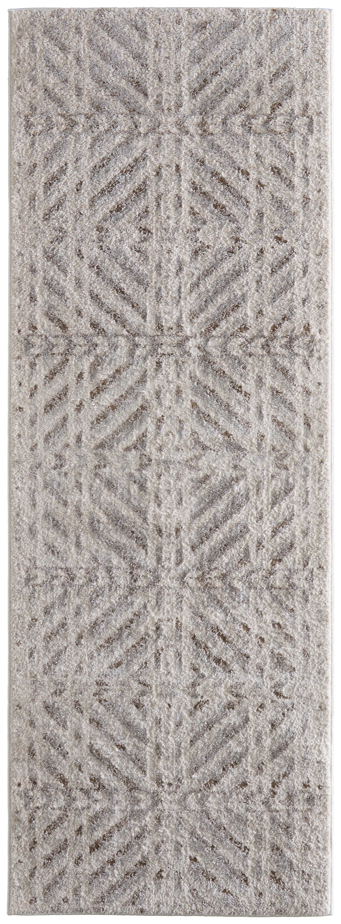 Vancouver Modern/Mid-Century Modern/Bohemian & Eclectic Geometric/Stripes/Diamond Ivory/Tan/Brown - Feizy Rug