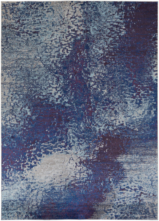 Edgemont Modern/Casual Abstract/Watercolor Blue/Purple/Ivory - Feizy Rug