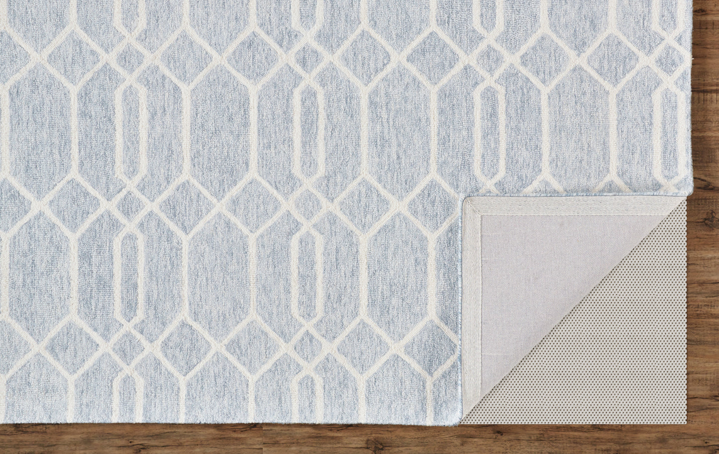 Belfort Transitional/Cottage/Farmhouse Trellis & Lattice/Geometric Blue/Ivory - Feizy Rug