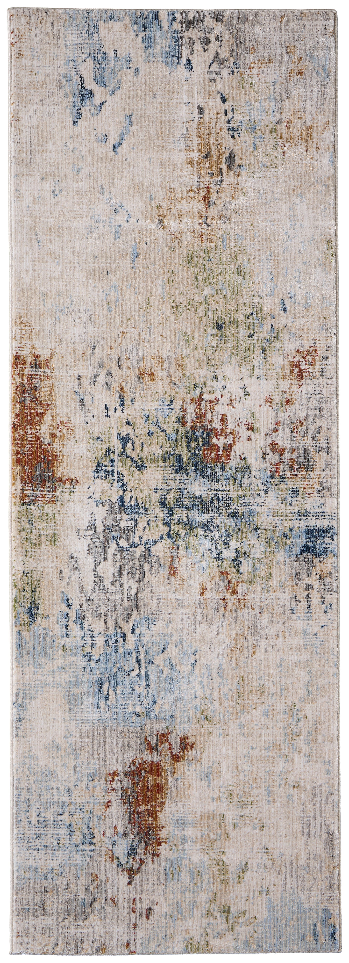 Sonora Modern/Casual/Industrial Ivory/Blue/Red Runner  Feizy Rugs Small Parcel,Feizy Rugs,Sonora,Ivory/Blue/Red,2'6" x 7'3",Runner,Polypropylene/Polyester/Viscose,Modern/Casual/Industrial,Turkey
