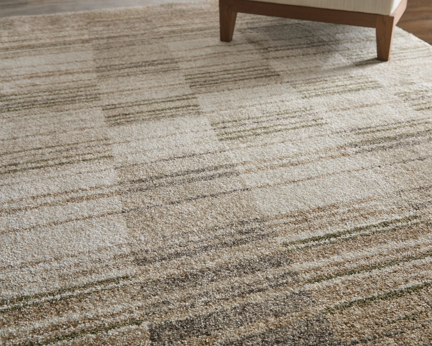 Richmond Modern/Global Geometric/Stripes Ivory/Gray/Tan - Feizy Rug