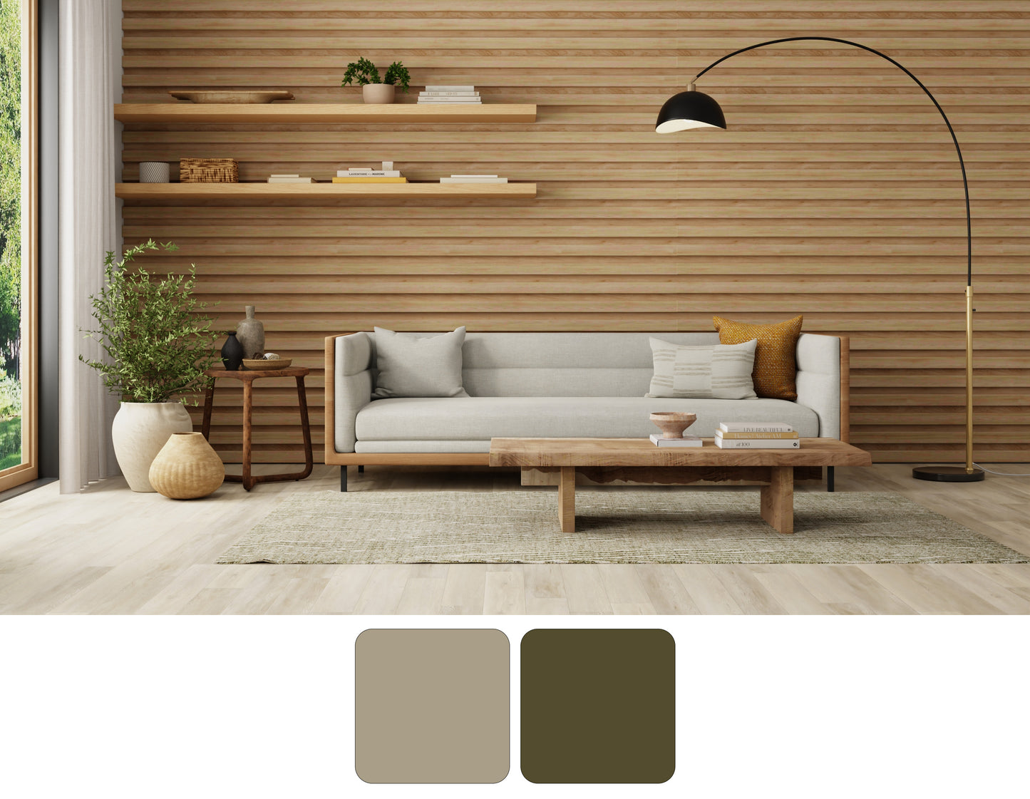 Colton Modern/Bohemian & Eclectic Abstract/Geometric/Stripes Green/Tan - Feizy Rug