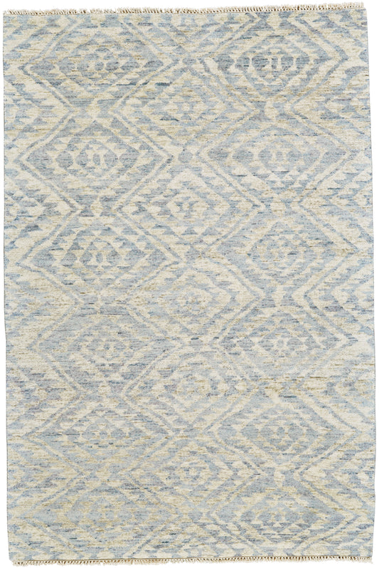 Nizhoni Transitional/Global Southwestern/Moroccan Blue/Ivory/Gray - Feizy Rug