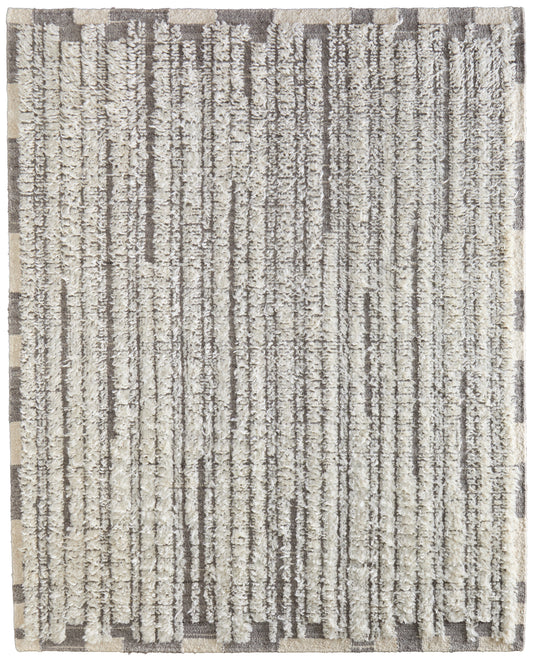 Ashby Transitional/Casual Stripes Ivory/Gray - Feizy Rug